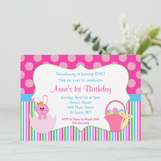 Eerste verjaardag Pasen Kaart (Staand voorkant)