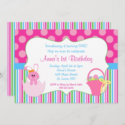 Eerste verjaardag Pasen Kaart (Voorkant / Achterkant)