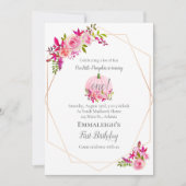 Eerste Verjaardag Pompoen Bloemen Geometrisch | Ro Kaart (Voorkant)