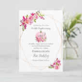 Eerste Verjaardag Pompoen Bloemen Geometrisch | Ro Kaart (Staand voorkant)