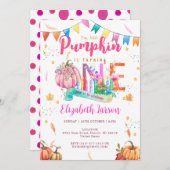 Eerste Verjaardag Pompoen Herfst Herfst Waterverf Kaart (Voorkant / Achterkant)