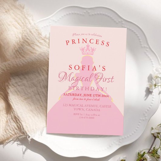 Eerste verjaardag prinses foto kaart