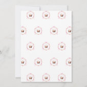 Eerste Verjaardag Prinses Roze 1e Verjaardag Party Kaart (Achterkant)