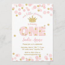 Eerste verjaardag Prinses Roze Gouden Glitters