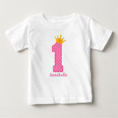 Eerste verjaardag prinses T-shirt gepersonaliseerd (Voorkant)