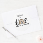 Eerste verjaardag, Rainbow-uitnodiging, ÉÉN Ronde Sticker (Envelop)