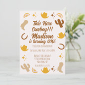 Eerste verjaardag Rainbows Rodeos Groovy Birthday Kaart (Staand voorkant)