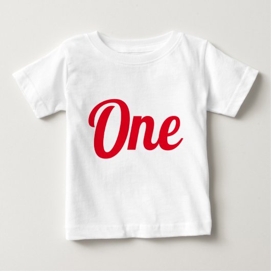 Eerste verjaardag Rode Baby T-Shirt (Voorkant)