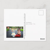 Eerste verjaardag Rode Ballon Bedankkaart Briefkaart (Achterkant)