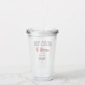 Eerste verjaardag rode race auto snel een acryl drinkbeker (Achterkant)