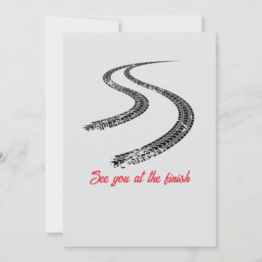 Eerste verjaardag rode race auto snel een kaart (Achterkant)