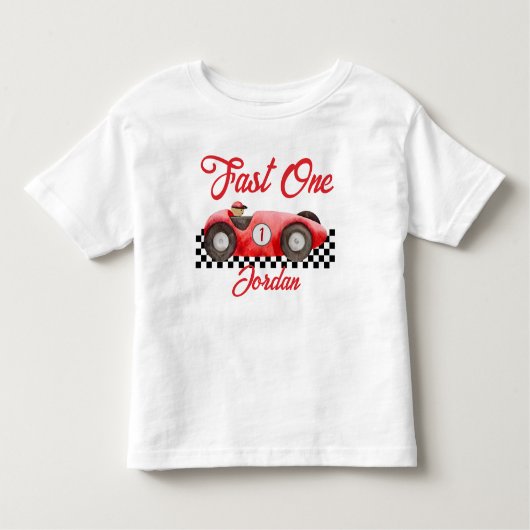 Eerste verjaardag rode race auto snel een kinder shirts (Voorkant)