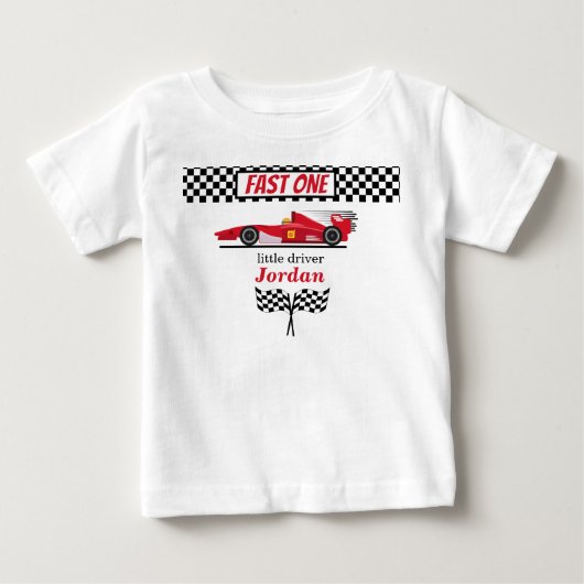Eerste verjaardag Rode Raceauto Snelheidsduivel (Voorkant)