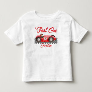 Eerste verjaardag Rode raceauto Snelheidsduivel Kinder Shirts