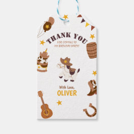 Eerste Verjaardag Rodeo Boy 1e Bedankt Cowboy Cadeaulabel