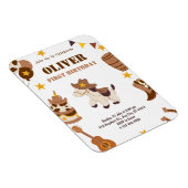 Eerste Verjaardag Rodeo Boy 1e Uitnodigingen Flexi Magneet (Rechterzijde)