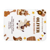 Eerste Verjaardag Rodeo Boy 1e Uitnodigingen Flexi Magneet (Horizontaal)