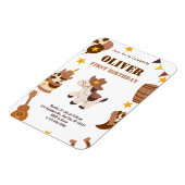 Eerste Verjaardag Rodeo Boy 1e Uitnodigingen Flexi Magneet (Linkerzijde)