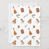 Eerste Verjaardag Rodeo Kinder Jongen 1e Uitnodigi Kaart (Achterkant)