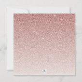 Eerste Verjaardag Roos Gouden Glitter Fotouitnodig Kaart (Achterkant)