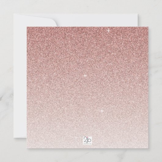 Eerste Verjaardag Roos Gouden Glitter Fotouitnodig Kaart (Achterkant)