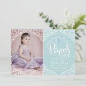 Eerste verjaardag Royal Little Princess foto Kaart (Staand voorkant)