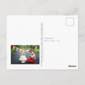 Eerste verjaardag Roze ballon Bedankt Post Card Briefkaart (Achterkant)