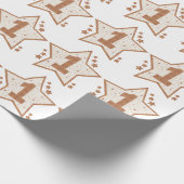 Eerste verjaardag Roze en Gold Star Cadeaupapier (Hoek)
