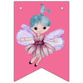 Eerste verjaardag Roze Happy Birthday Fairy Vlaggetjes (Eerste vlag)