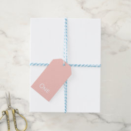 Eerste verjaardag Roze Label met roze cadeaus Cadeaulabel