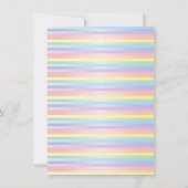 Eerste verjaardag roze regenboog en wolken kaart (Achterkant)