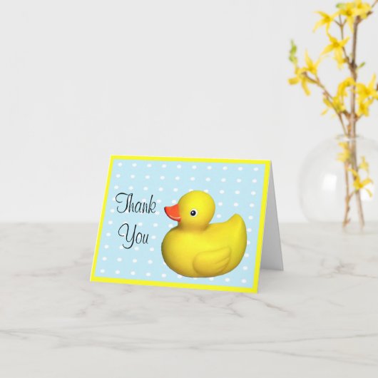 Eerste verjaardag Rubber Ducky Kaart (Gele Bloem)