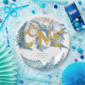 Eerste Verjaardag Safari Dieren Custom Papieren Bordje (Feest)