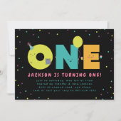 Eerste Verjaardag Schattige Kleurrijk Uitnodiging  (Voorkant)