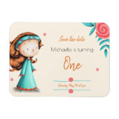 Eerste verjaardag schattige prinses, sla de datum  magneet (Horizontaal)