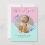 Eerste Verjaardag Shooting Star Bedankt Card (Voorkant)