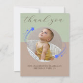 Eerste Verjaardag Shooting Star Bedankt Card (Voorkant)