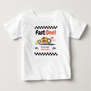 Eerste verjaardag Snel Eén Geel Vintage Raceauto