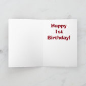 Eerste verjaardag Sock Monkey Celebration Kaart (Binnen)