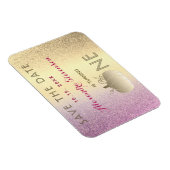 Eerste verjaardag sparen de Datum Roze en Gouden P Magneet (Rechterzijde)