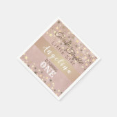Eerste verjaardag Sparkle Pink and Gold Stars Servet (Hoek)