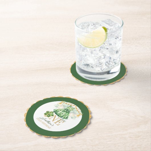 Eerste verjaardag St Patrick's Day gepersonaliseer Kartonnen Onderzetters (Insitu)