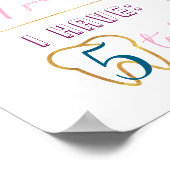 Eerste Verjaardag Stats Winter Roze Blauw Paarse F Poster (Hoek)