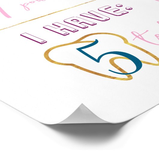 Eerste Verjaardag Stats Winter Roze Blauw Paarse F Poster (Hoek)