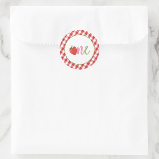 Eerste verjaardag sticker aardbei - EEN (Tas)