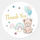 Eerste Verjaardag Sticker Dank u. (Voorkant)