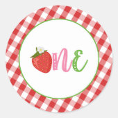 Eerste verjaardag sticker met aardbei - EEN (Voorkant)