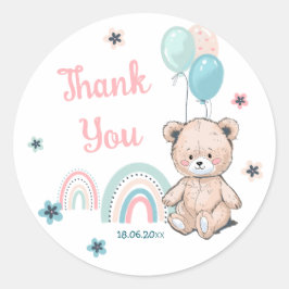 Eerste Verjaardag Sticker met leuke teddybeer.