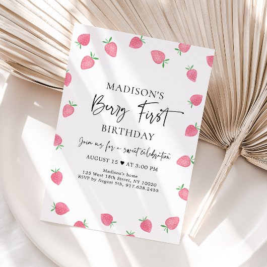 Eerste verjaardag Strawberry Berry Kaart