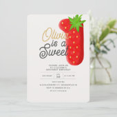 Eerste verjaardag Strawberry Sweet One Kaart (Staand voorkant)